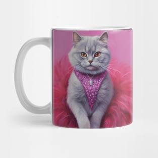 British Shorhair In Pink Dress Mug